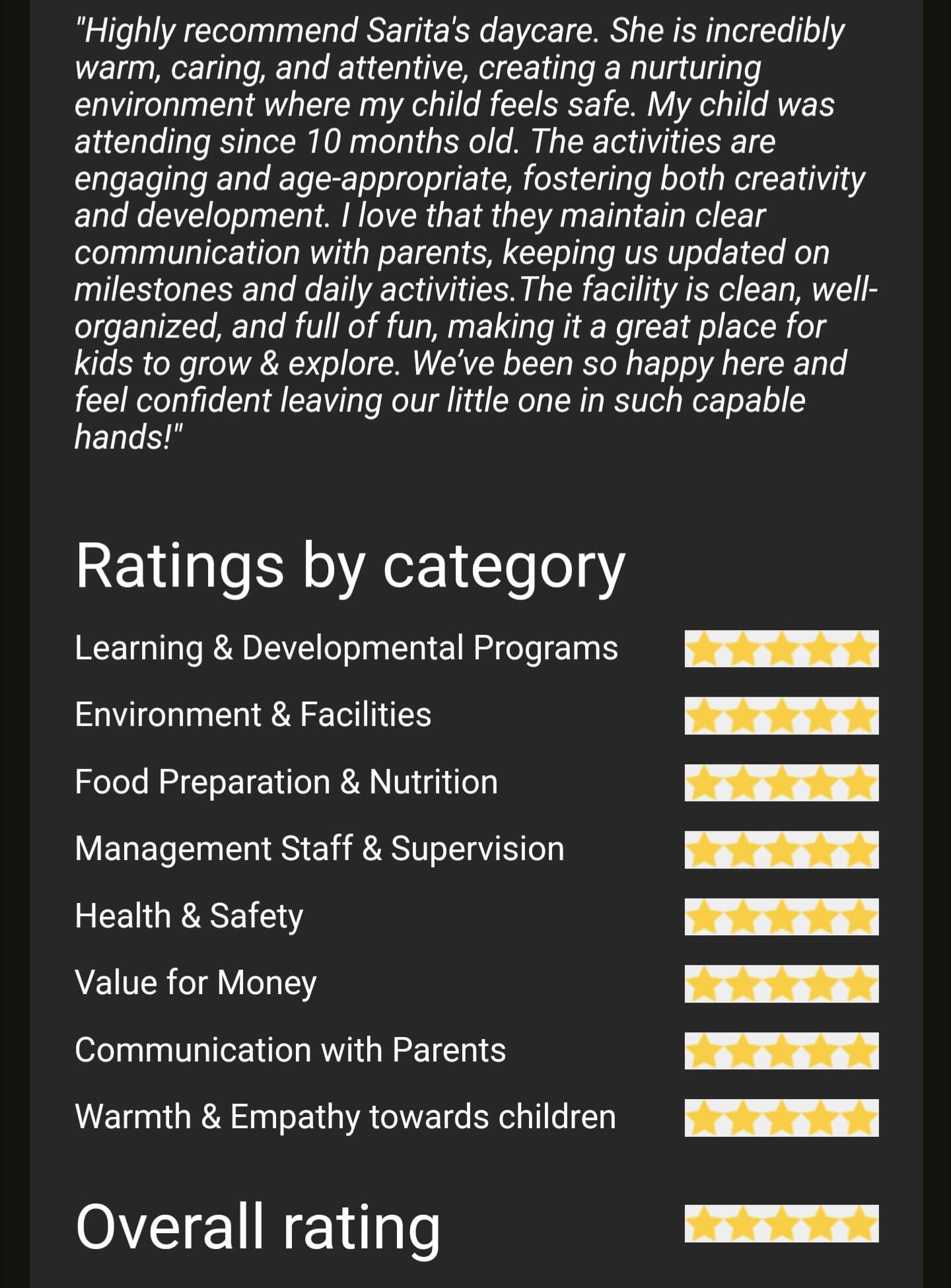 Sarita@Vision Family Day Care Service